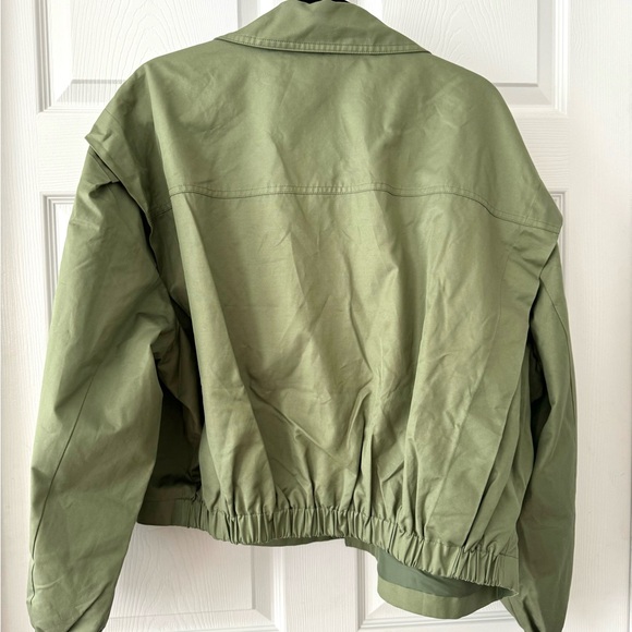 NEW Free People Green Looking Glass Cropped Trench Coat XL - Picture 4 of 9